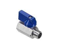 PATIKIL 1/4 NPT Brass Mini Ball Valve, 1 Pack NPT Female to Male Shut-Off Valve for Pipe Coupler Connector, Blue