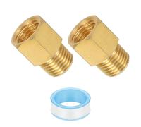 PATIKIL 1/4" NPT Male x 1/4" NPT Female Brass Pipe Fitting, Pipe Extension Connectors Reducer Adapter for Air LP Gas with PTFE Tape - 2PCS