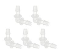PATIKIL 1/4" Plastic Hose Barb 90 Degree Elbow, 7 Pack L-Barb Fittings 2 Way Equal Barbed Joint Connector Splicer Mender Hose Adapter Union Adapter for Aquarium Fuel Gas Liquid Air