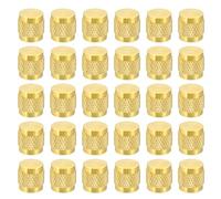 PATIKIL 1/4" SAE Service Access Valve Caps, 30 Pack Refrigeration Service Valve Cap Flat with Rubber Seal for HVAC AC System