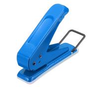 PATIKIL 1/4" Single Hole Punch, Handheld Heavy Duty Hole Puncher Press Metal Paper Puncher for Tag DIY Craft Scrapbook Ticket, Dark Blue