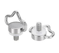 PATIKIL 1/4" Stainless Steel D Ring Screw, 2Pcs Ring Camera Screws Fixing Screw for Tripod DSLR Cameras Shoulder Straps, Silver