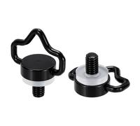 PATIKIL 1/4" Stainless Steel D Ring Screw, 2Pcs Ring Camera Screws Fixing Screw for Tripod DSLR Cameras Shoulder Straps Wrist Strap Sling, Black