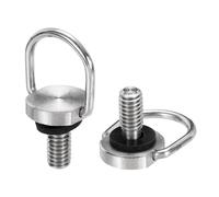 PATIKIL 1/4" Stainless Steel D Ring Screw, 2Pcs Ring Camera Screws Fixing Screw for Tripod DSLR Shoulder Straps, Silver