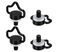 PATIKIL 1/4" Stainless Steel D Ring Screw, 4Pcs Ring Camera Screws Fixing Screw for Tripod DSLR Cameras Shoulder Straps Wrist Strap Sling, Black
