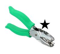 PATIKIL 1/4" Star Single Hole Punch, Handheld Hole Puncher with Grip Metal Paper Puncher for DIY Craft Scrapbook Ticket Card, Green