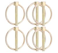 PATIKIL 1/4 x 1.77" Linch Pin, 6 Pcs Lynch Pin Assortment Kit Shaft Lock Pin Clips Hardware Pins with Ring for Farm Tractor Trailer Carriages (6x45mm)