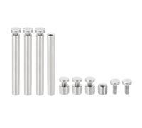 PATIKIL 1/4 x 2 inch Sign Standoff Screws, 4 Set Stainless Steel Wall Standoff Mounting Hardware Advertising Glass Nail for Hanging Acrylic Picture Frame Acrylic Panel, Silver