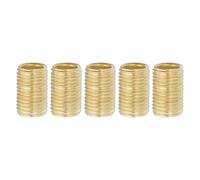 PATIKIL 1/4IP Standard Thread Brass Lamp Pipe Nipple, 5 Pcs 20mm/ 0.8" Length Hollow Tube Adapter Coupler Connector Pipe Fitting Hardware DIY Repair Part for Lamp Lights
