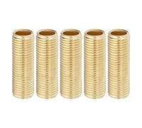 PATIKIL 1/4IP Standard Thread Brass Lamp Pipe Nipple, 5 Pcs 40mm/ 1.6" Length Hollow Tube Adapter Coupler Connector Pipe Fitting Hardware DIY Repair Part for Lamp Lights