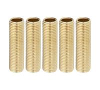 PATIKIL 1/4IP Standard Thread Brass Lamp Pipe Nipple, 5 Pcs 45mm/ 1.8" Length Hollow Tube Adapter Coupler Connector Pipe Fitting Hardware DIY Repair Part for Lamp Lights