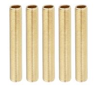 PATIKIL 1/4IP Standard Thread Brass Lamp Pipe Nipple, 5 Pcs 80mm/ 3.1" Length Hollow Tube Adapter Coupler Connector Pipe Fitting Hardware DIY Repair Part for Lamp Lights