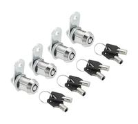PATIKIL 1-5/16" Cabinet Cam Locks, 4 Pack Keyed Alike Cabinet Cam Locks Set Lock Replacement Zinc Alloy Storage Lock for Drawer RV Storage Toolbox, Silver