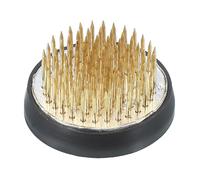 PATIKIL 1.5" Flower Frog, Brass Flower Arrangement Holder Round Floral Pin Frogs Ikebana Arranger Tool for Vase Supplies Home Office DIY Craft, Gold
