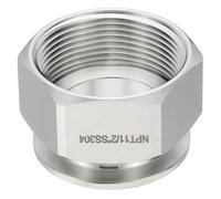 PATIKIL 1.5 in TC Tri Clamps Adaptor, 1pcs Tri Clamps Fittings to NPT 1-1/2 Female Thread Adaptor Hexagonal Sanitary 304 Stainless Steel for Food Beverage Equipment, 50.5mm Ferrule