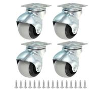 PATIKIL 1.5 Inch Ball Caster Wheels, 4 Pack 360° Rotating Swivel Top Plate Wheels Total Capacity 298 lbs Caster with M4 Screws for Furniture Table Cabinet Gold