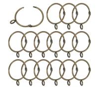 PATIKIL 1.5 Inch Inner Dia Curtain Rod Rings with Eyelets, 16 Pcs Metal Drapery Ring for Curtain Rods Hoop Pins, Bronze