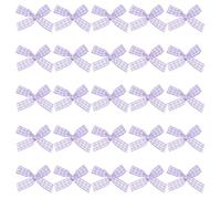 PATIKIL 1.5 Inch Mini Satin Ribbon Bows, 100 Pcs Bowknot Flowers DIY Craft Ribbon Bow Appliques for Gifts Sewing Scrapbooking Decor Wedding Graduation, Purple