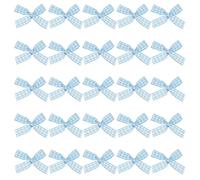 PATIKIL 1.5 Inch Mini Satin Ribbon Bows, 100 Pcs Bowknot Flowers DIY Craft Ribbon Bow Appliques for Gifts Sewing Scrapbooking Decor Wedding Graduation, Sky Blue