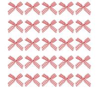 PATIKIL 1.5 Inch Mini Satin Ribbon Bows, 100 Pcs Bowknot Flowers DIY Craft Ribbon Bow Appliques for Gifts Sewing Scrapbooking Decor Wedding Graduation, Red
