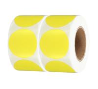 PATIKIL 1.5 Inch Round Thermal Label Stickers, 2Rolls/Total 1000Pcs Circle Direct Thermal Sticker Labels Self-Adhesive Thermal Printer Stickers for Business Classroom Office, Yellow
