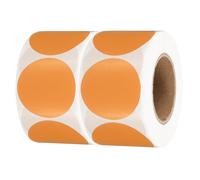 PATIKIL 1.5 Inch Round Thermal Label Stickers, 2Rolls/Total 1000Pcs Circle Direct Thermal Sticker Labels Self-Adhesive Thermal Printer Stickers for Business Classroom Office, Orange