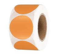 PATIKIL 1.5 Inch Round Thermal Label Stickers, 500Pcs Circle Direct Thermal Sticker Labels Self-Adhesive Thermal Printer Stickers for Business Classroom Office, Orange