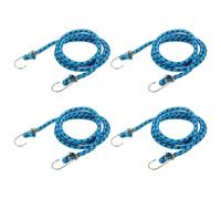 PATIKIL 1.5 m x 10 mm Marine Grade Bungee Cord with Hooks, 4Pcs Rubber Heavy Duty Outdoor Elastic Straps Kayak Stretch String Rope for Securing Luggage Moving Cargo, Blue