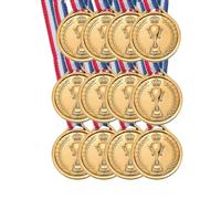 PATIKIL 1.5" Mini Bronze Award Medals, 12 Pack Plastic Winner Medals for Award 3rd Place with Neck Ribbon for Table Tennis Games Sports Competitions Party Favors