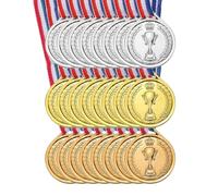 PATIKIL 1.5" Mini Gold Silver Bronze Award Medals, 24 Pack Plastic Winner Medals 1st 2nd 3rd Place Prizes Medals with Neck Ribbon for Games Sports Competitions Party Favors
