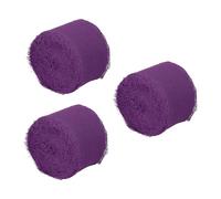 PATIKIL 1.5" x 7 Yard Fringe Chiffon Silk Ribbon, 3 Rolls Handmade Frayed Edges Ribbon Set for Flower Bouquet Wrap Gift Wrapping Wedding Invitations DIY Crafts, Dark Purple