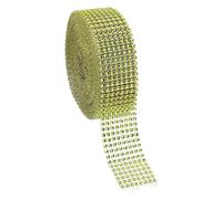 PATIKIL 1.5" x10 Yards Crystal Rhinestones Mesh Ribbon, 4mm 8 Row Diamond Ribbon Bling Wrap Rhinestone Strips for Crafts Wedding Party DIY Decoration Jewelry Making, Green