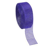 PATIKIL 1.5" x10 Yards Crystal Rhinestones Mesh Ribbon, 4mm 8 Row Diamond Ribbon Bling Wrap Rhinestone Strips for Crafts Wedding Party DIY Decoration Jewelry Making, Blue