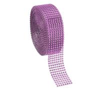 PATIKIL 1.5" x10 Yards Crystal Rhinestones Mesh Ribbon, 4mm 8 Row Diamond Ribbon Bling Wrap Rhinestone Strips for Crafts Wedding Party DIY Decoration Jewelry Making, Pink