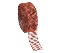 PATIKIL 1.5" x10 Yards Crystal Rhinestones Mesh Ribbon, 4mm 8 Row Diamond Ribbon Bling Wrap Rhinestone Strips for Crafts Wedding Party DIY Decoration Jewelry Making, Red