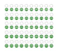 PATIKIL 1-50 Number Tags, 50Pcs Round ID Number Key Tags Aluminum Alloy Marking Identification Label with Metal Rings for Luggage Dormitory Keychain Lockers, Green