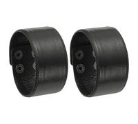 PATIKIL 1.5Inch Wide Simple Leather Wristbands, 2Pcs Vintage Adjustable Cuff Bracelets Wide Leather Adjustable Cuff Bracelets Two Rows of Buckles Wristband Bangle, Black