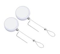 PATIKIL 1.5m / 4.9Ft Retractable Remote Control Tether, 2 Pcs Round Security Remote Cable Lock Adjustable Cable Leash Length for TV Remote Control Gaming Controller, White