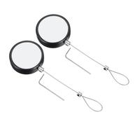 PATIKIL 1.5m / 4.9Ft Retractable Remote Control Tether, 2 Pcs Round Security Remote Cable Lock Adjustable Cable Leash Length for TV Remote Control Gaming Controller, Black
