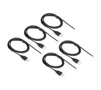 PATIKIL 1.5M/5Ft 5V 3A Type-C Pigtail Extension Power Cable, 5 Pcs 22AWG USB-C Plug to 2 Pin Bare Wire Open End Connector Plug for DIY Equipment Repair, Black