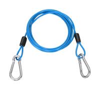 PATIKIL 1.5m Security Steel Cable with Snap Hook, 1Pcs PVC Coated Flexible Double Loop Wire Rope Bike Cable Lock Security Chain for Outdoor Travel Luggage, Clear Blue