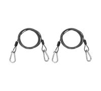PATIKIL 1.5m Security Steel Cable with Snap Hook, 2Pcs PVC Coated Flexible Double Loop Wire Rope Bike Cable Lock Security Chain for Outdoor Travel Luggage, Gun Gray