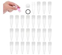 PATIKIL 1.5mL Plastic Cryogenic Vial, 28Pcs Cryogenic Storage Tube Lab Frozen Test Tube Container Storage Screw Cap for Lab Laboratory Science, White Clear