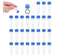 PATIKIL 1.5mL Plastic Cryogenic Vial, 28Pcs Cryogenic Storage Tube Lab Frozen Test Tube Container Storage Screw Cap for Lab Laboratory Science, Blue Clear