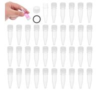 PATIKIL 1.5mL Plastic Cryogenic Vial, 36Pcs Frozen Test Tube Graduated Vial Container Storage Screw Cap for Lab Laboratory Science, White Clear