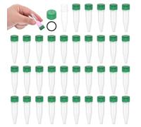PATIKIL 1.5mL Plastic Cryogenic Vial, 64Pcs Cryogenic Storage Tube Lab Frozen Test Tube Container Storage Screw Cap for Lab Laboratory Science, Green Clear