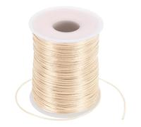 PATIKIL 1.5mm x 109 Yard Nylon Satin Cord, Nylon Beading String Knotting Cord Chain Braided Rope for Bracelets Jewelry Trim Chinese Knot, Beige-Red