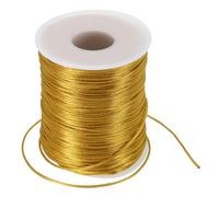 PATIKIL 1.5mm x 109 Yard Nylon Satin Cord, Nylon Beading String Knotting Cord Chain Braided Rope for Bracelets Jewelry Trim Chinese Knot, Gold