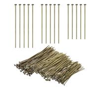 PATIKIL 1.6/1.8/2Inch Flat Head Pins, Jewelry Making Headpins Straight Pins Findings Bendable for DIY Craft Bracelet Necklace Earring Pendant Making Supplies-600Pcs(Bronze)
