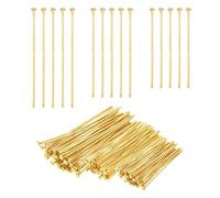 PATIKIL 1.6/1.8/2Inch Flat Head Pins, Jewelry Making Headpins Straight Pins Findings Bendable for DIY Craft Bracelet Necklace Earring Pendant Making Supplies-600Pcs(Gold Tone)